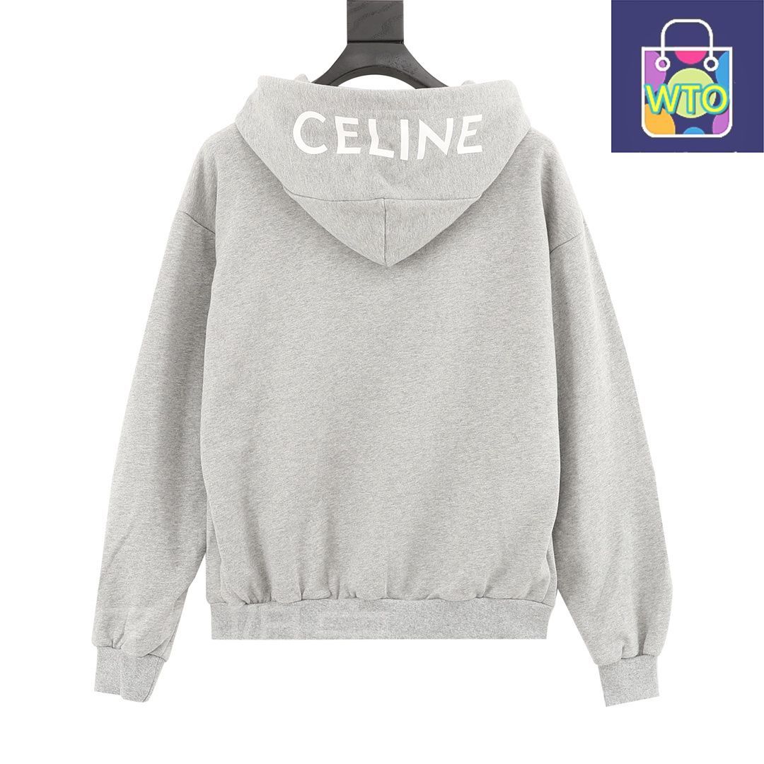 今日 CELINE セリーヌ クラシックカプセルジッパージャケットシリーズ 400 g高グラム重無塵布 艶消しレタープリントアウター トップス
