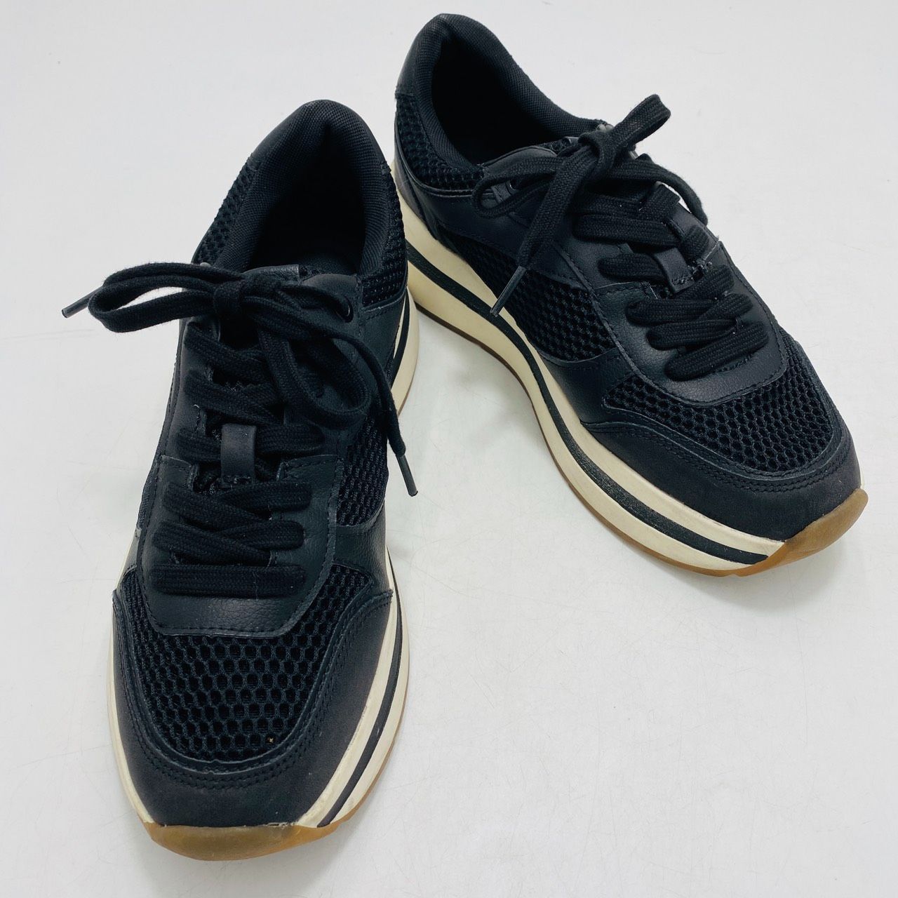ZARA ザラ 厚底スニーカー プラットフォーム メッシュ 切替 38 24.5cm