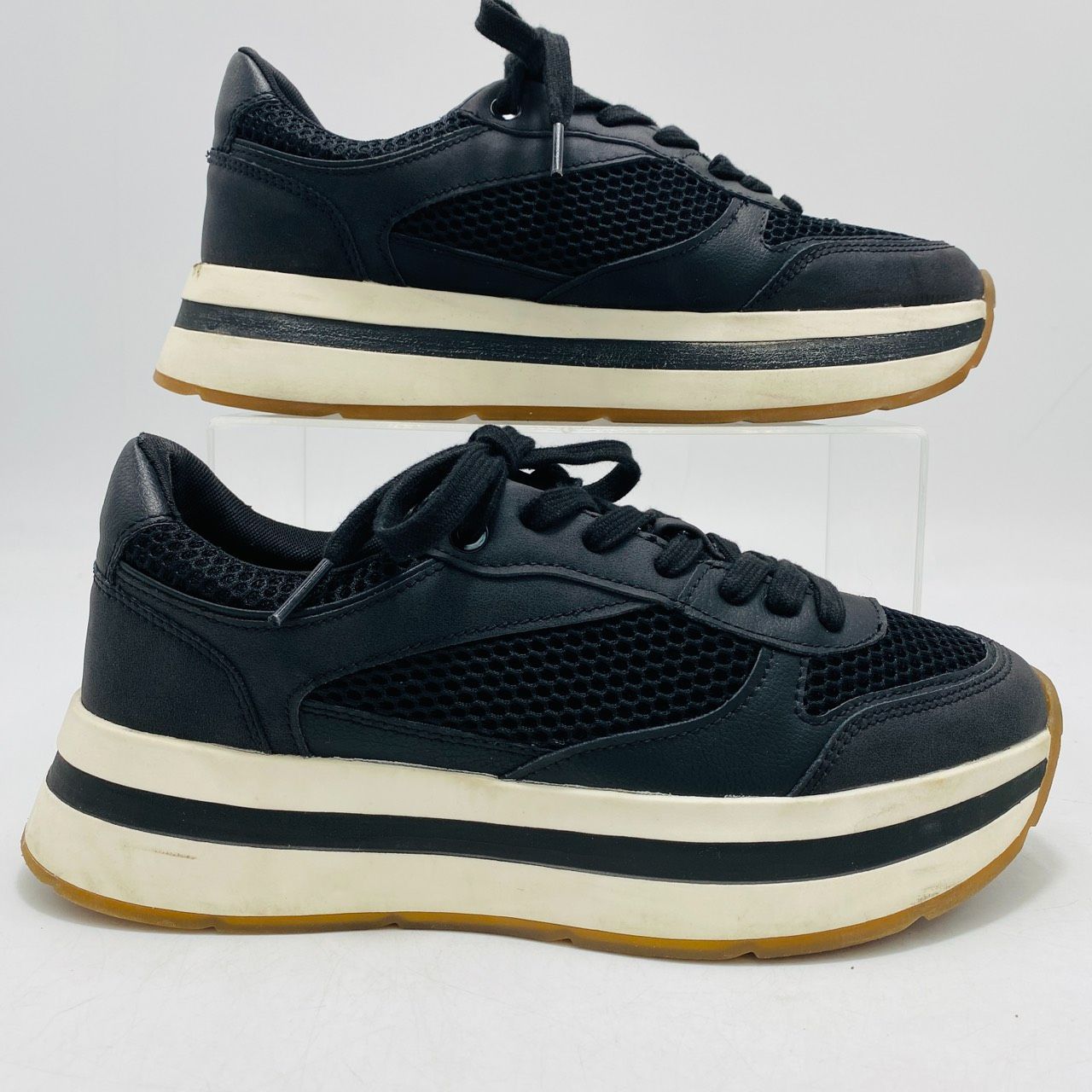 ZARA ザラ 厚底スニーカー プラットフォーム メッシュ 切替 38 24.5cm