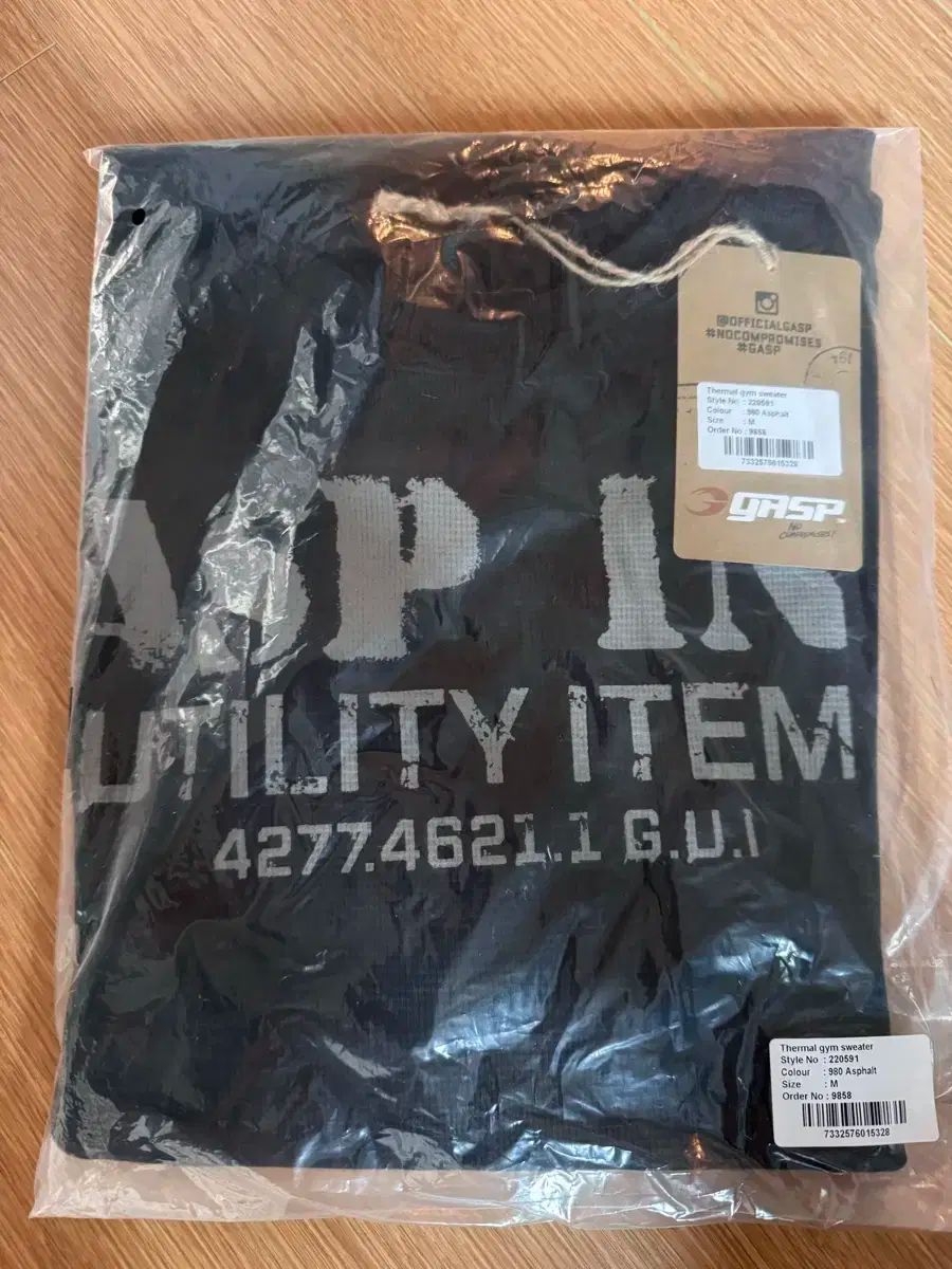 GASP サーマル ジム セーター アスファルト M