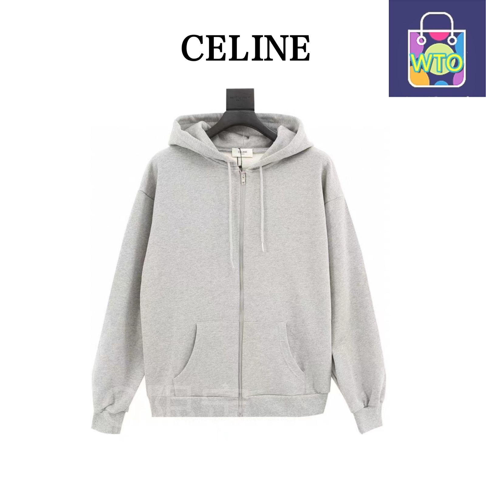 今日 CELINE セリーヌ クラシックカプセルジッパージャケットシリーズ 400g高グラム重無塵布 艶消しレタープリントアウター トップス