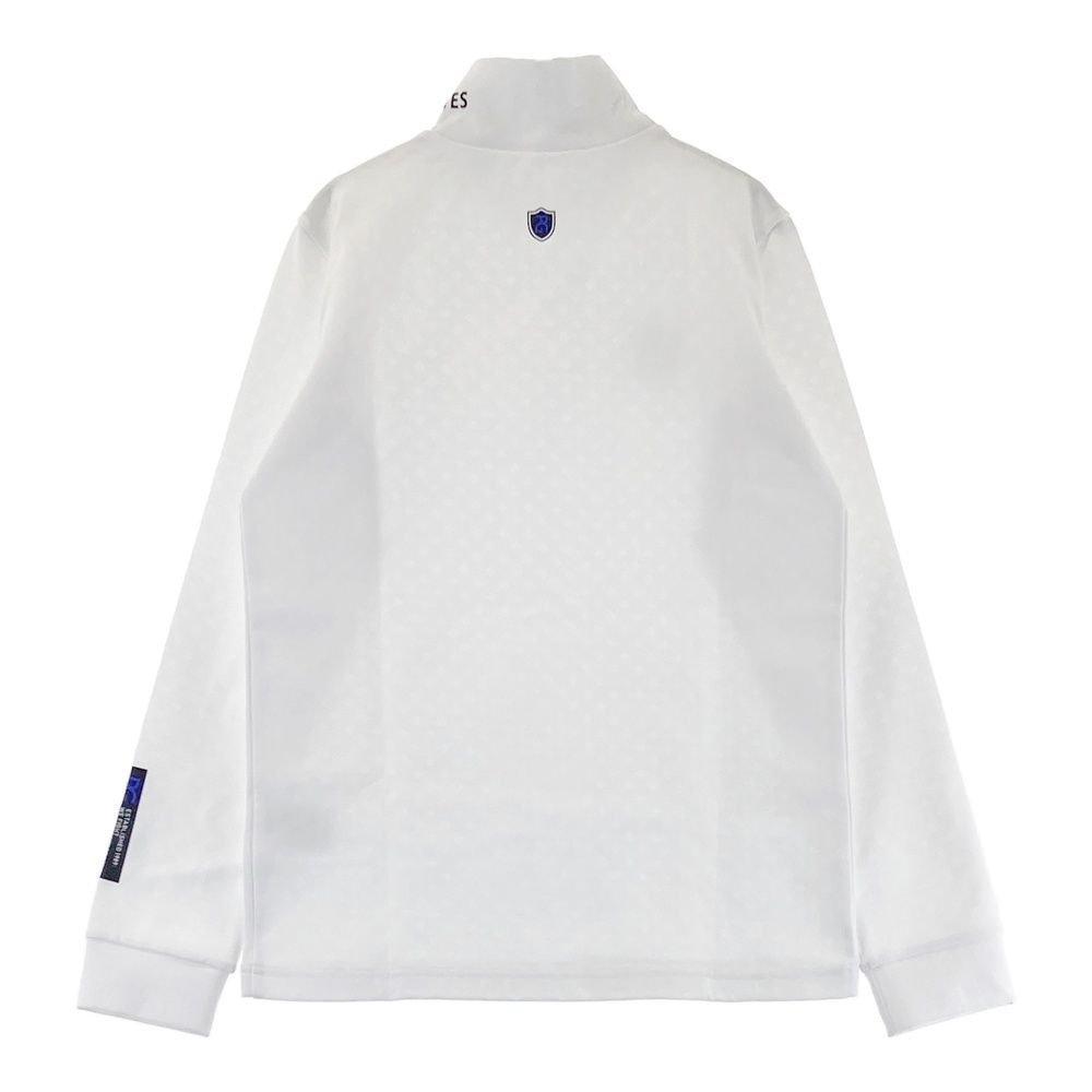 サイズ 1 PEARLY GATES パーリーゲイツ モデル ハイネック 長袖Tシャツ 総柄 ホワイト系 ゴルフウェア レディース ストスト