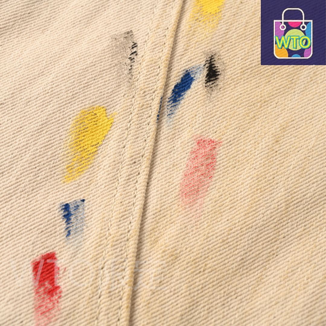 バレンシアガ 弯刀型手描きスプラッシュパンツシリーズ