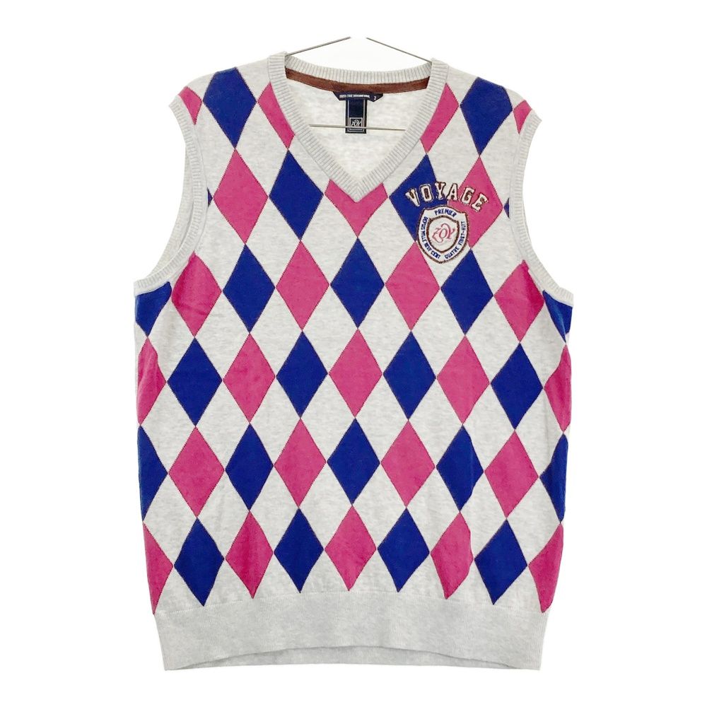 サイズ：3 ZOY ゾーイ Vネック ニットベスト カシミヤ混 ダイヤ柄