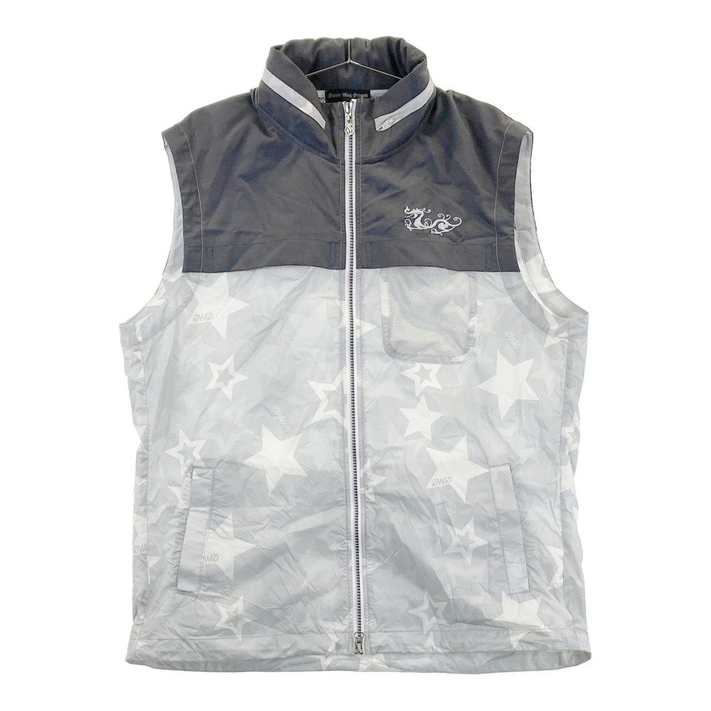 サイズ 4 DANCE WITH DRAGON ダンスウィズドラゴン ジップベスト フード収納 星総柄 グレー系 240101558190 ゴルフウェア メンズ ストスト