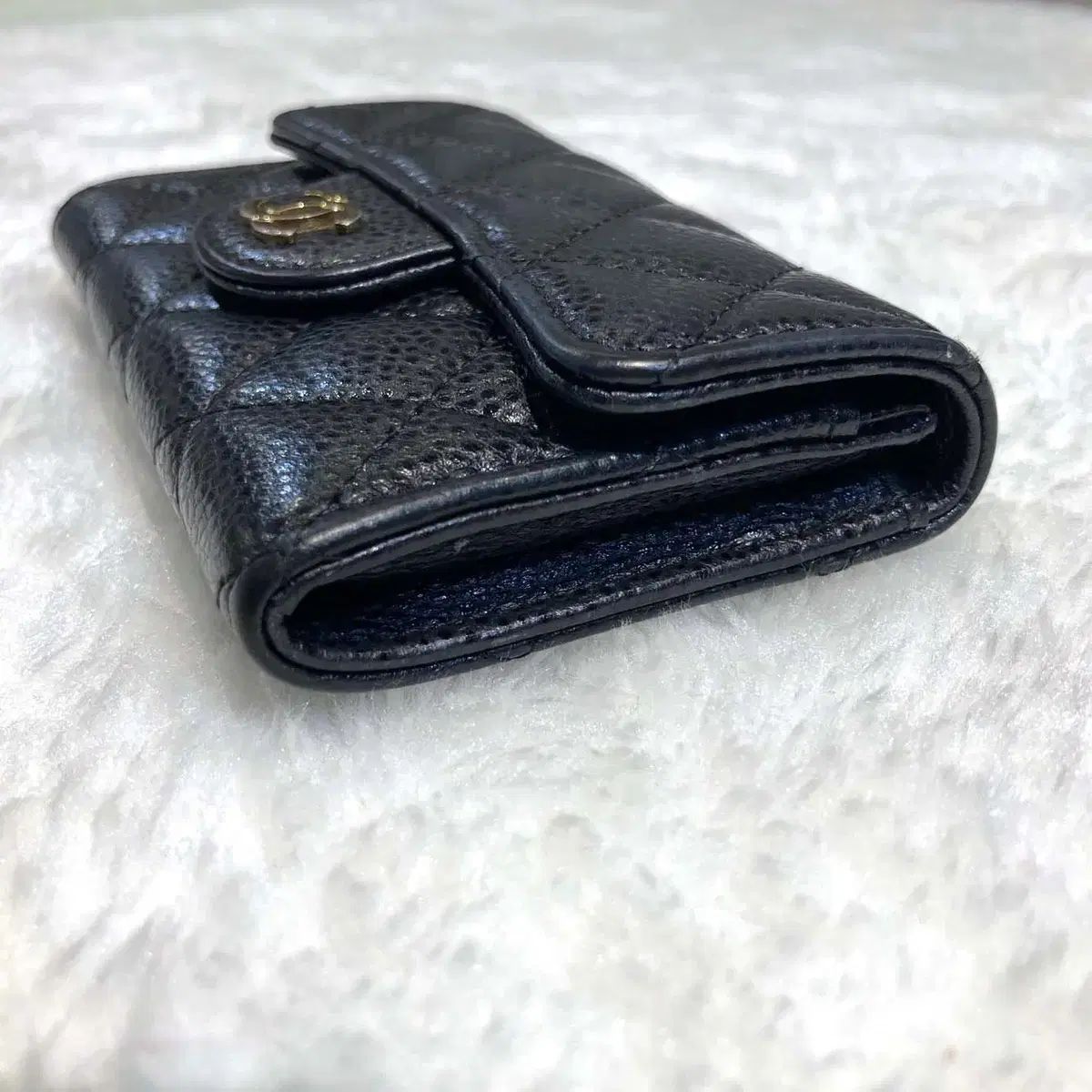 シャネル キャビア カードウォレット ブラック 25番台 -H110802