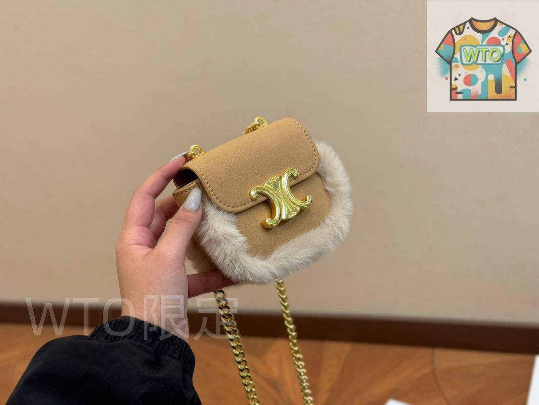 Celine ミニコインパース ファーデザイン - 折り畳みボックス付き セリーヌ レディースバッグ｜ ｜ -WTO輸入