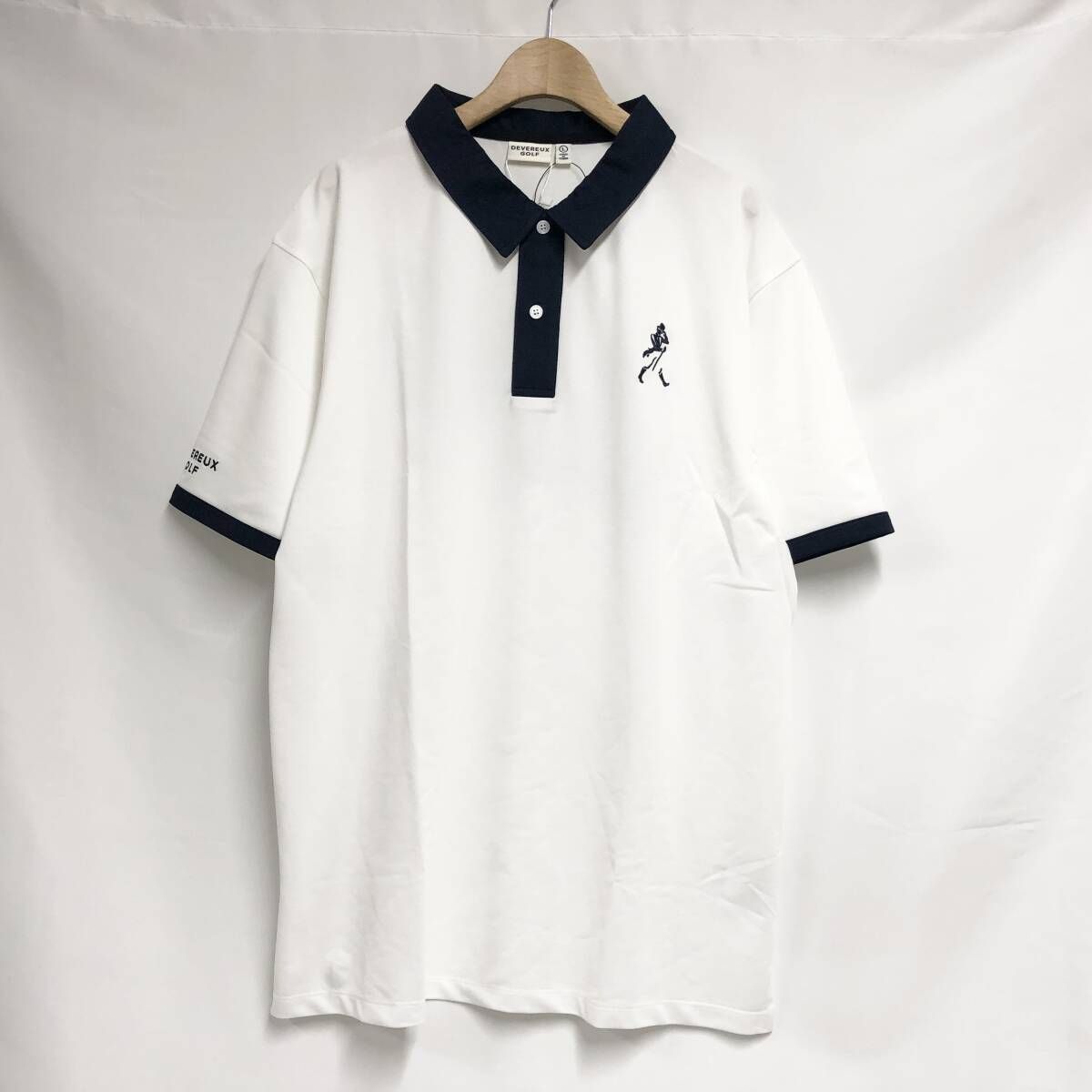 ○★新品未使用　DEVEREUXGOLF×JohnnieWalker　ポロシャツ 新品 未使用 DEVEREUX GOLF×Johnnie Walker ロゴポロシャツ L ホワイト