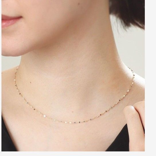 cocoshnikココシュニック フラワークロスチェーン ネックレス K10 YG 40cm