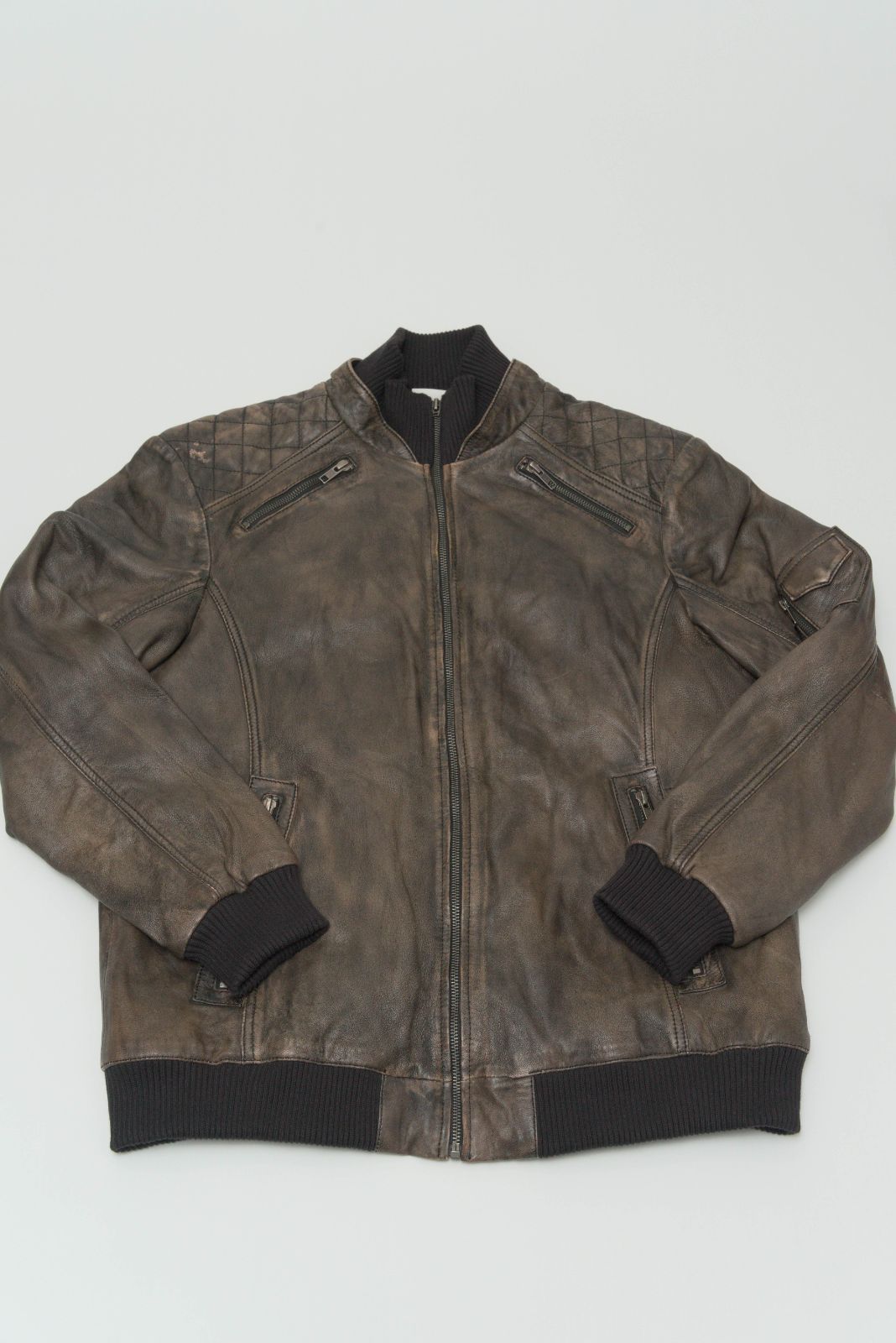 ユーロ 古着 BABISTA ライダースジャケット ラムレザー レザージャケット