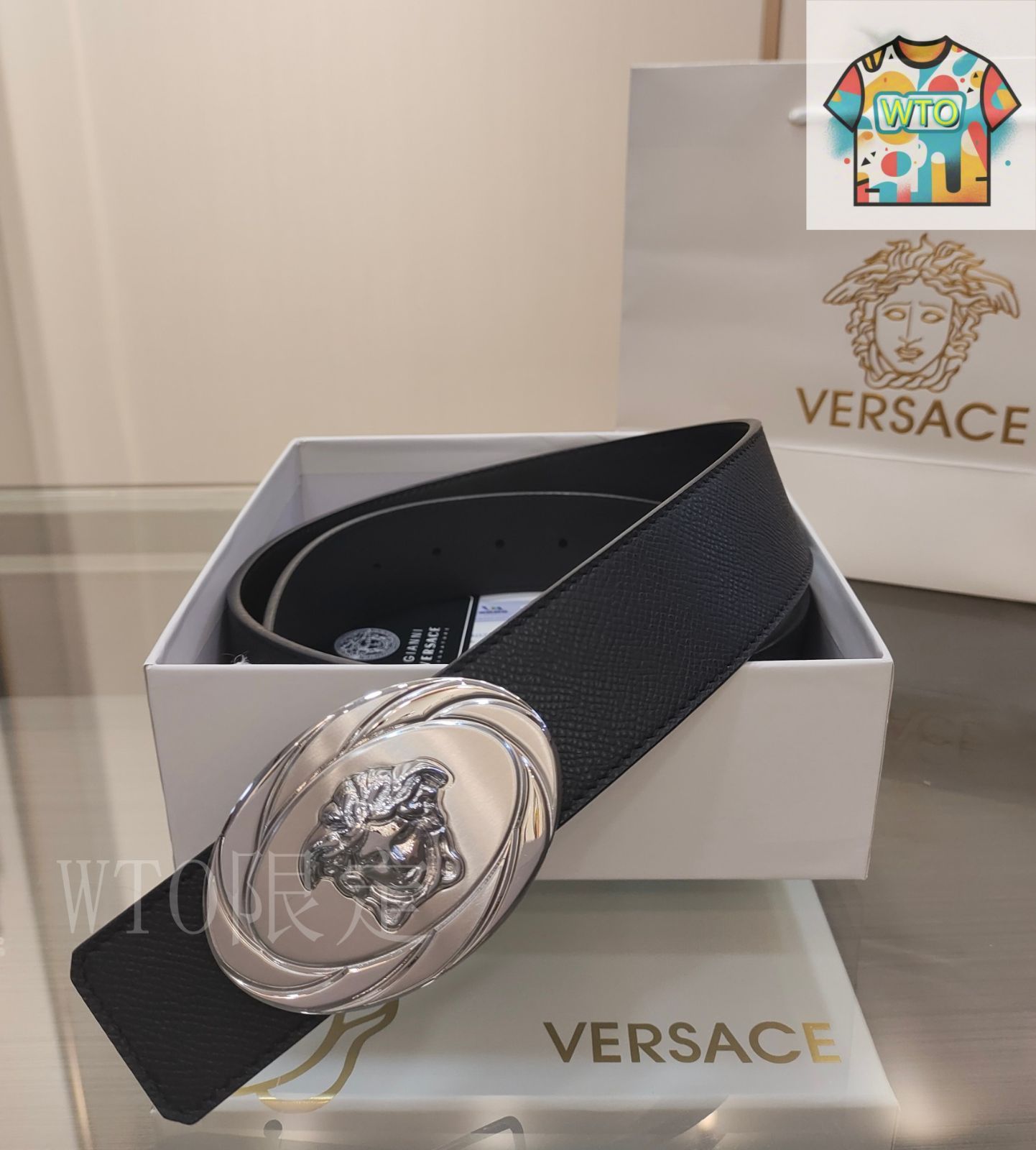 WTO通販 Versace ヴェルサーチ レザーベルト-WTO輸入-TXY12