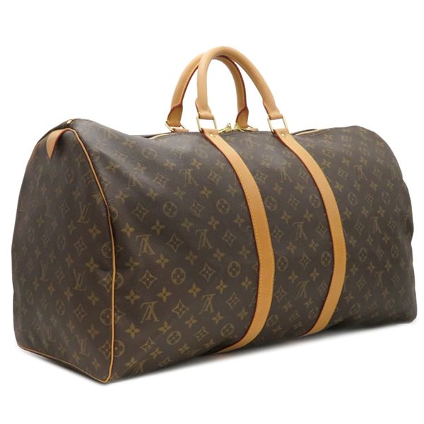 ルイヴィトン LOUIS VUITTON ボストンバッグ キーポル 55 モノグラムキャンバス モノグラム ゴールド金具 茶 M41424 FL1010