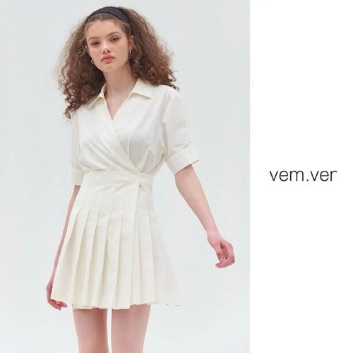 ベンバー シャツ プリーツ ONE PIECE 白 ライトブルー スカイブルー セット