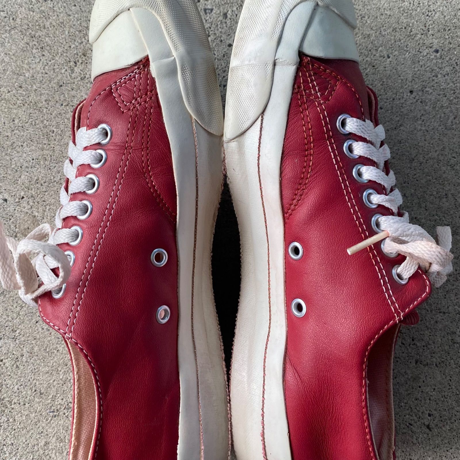  90 s Converse JACK PURCELL leather. US 6 1 2 古着 コンバース ジャックパーセル ワインレッド レザー 25.0 スニーカー 靴