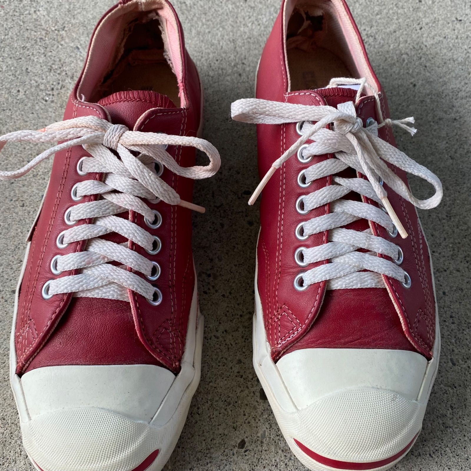 90 s Converse JACK PURCELL leather. US 6 1 2 古着 コンバース ジャックパーセル ワインレッド レザー 25.0