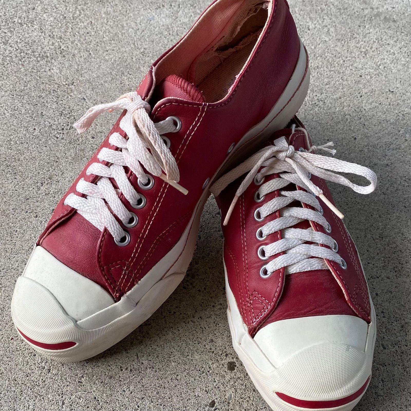 90 s Converse JACK PURCELL leather. US 6 1 2 古着 コンバース ジャックパーセル ワインレッド レザー 25.0