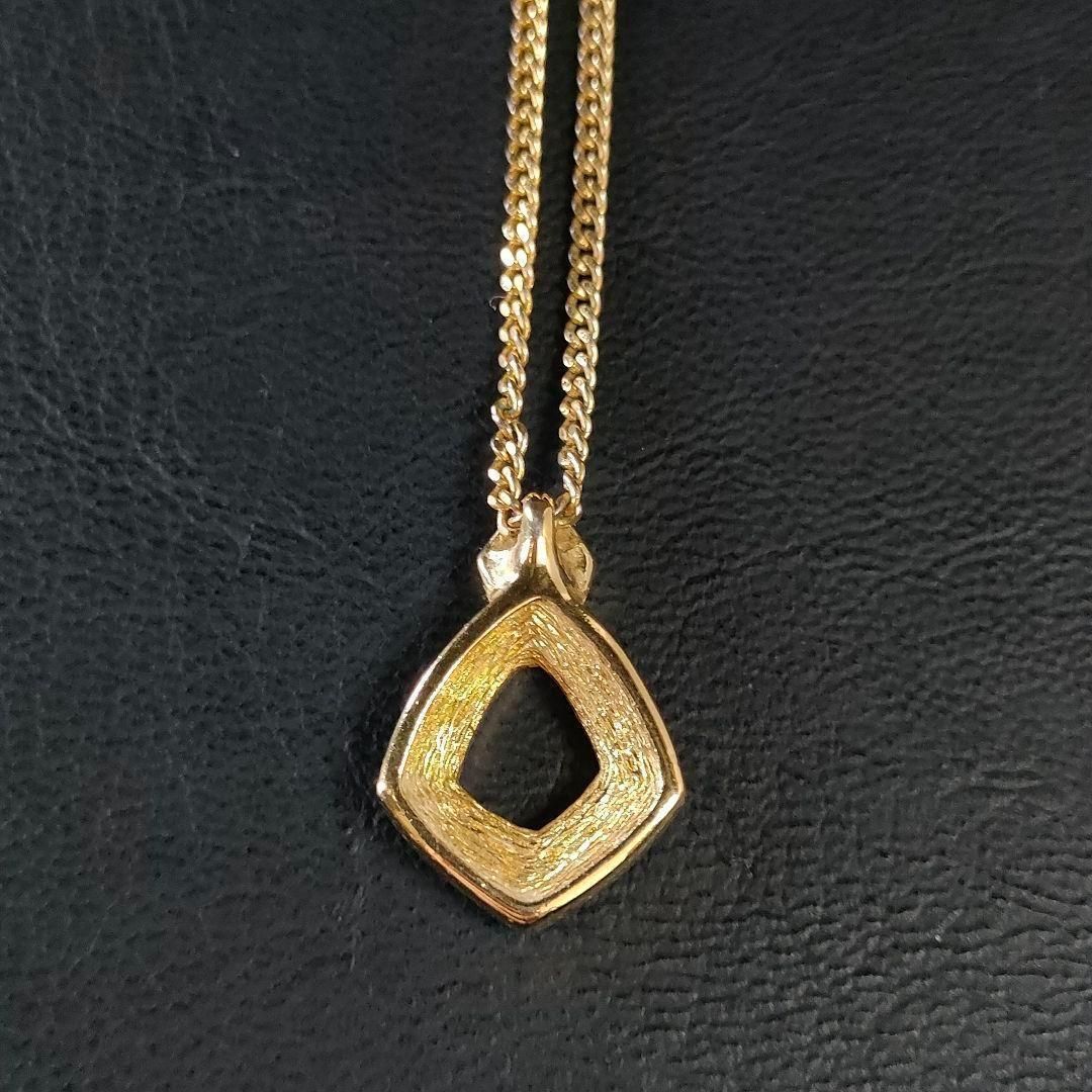 【全国送料無料】 Diorディオール ネックレス ラインストーン 菱形 ブラック ゴールド