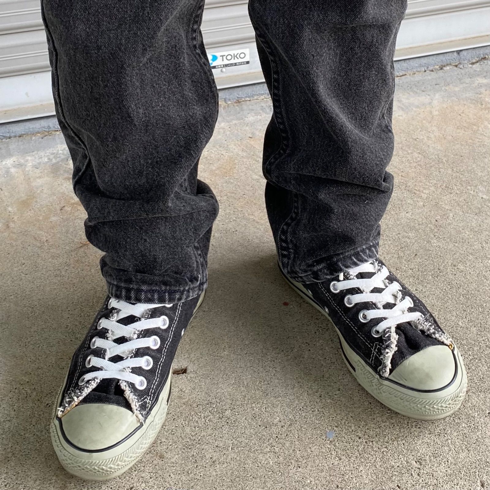 90's Converse ALLSTAR Black Denim Hi cut. Designed in USA