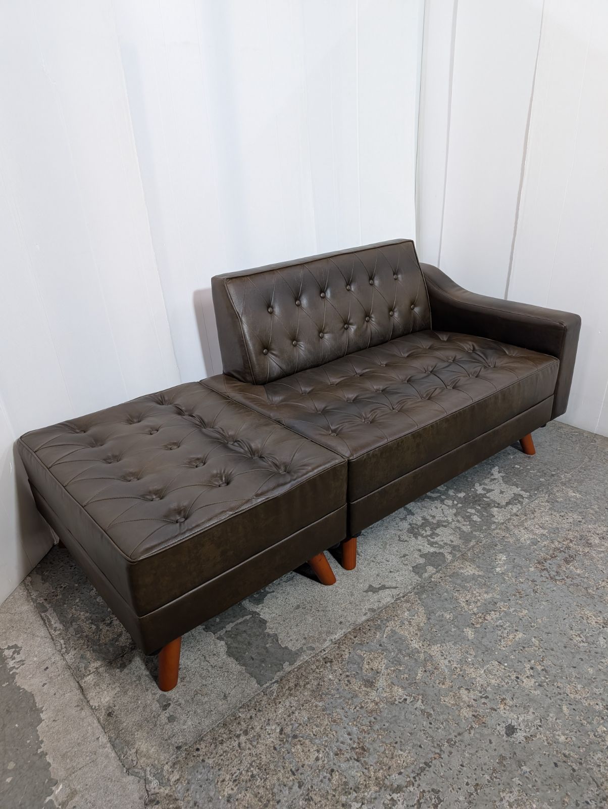 ソファ カウチソファ ヴィンテージ風デザイン ヴィンテージブラウン