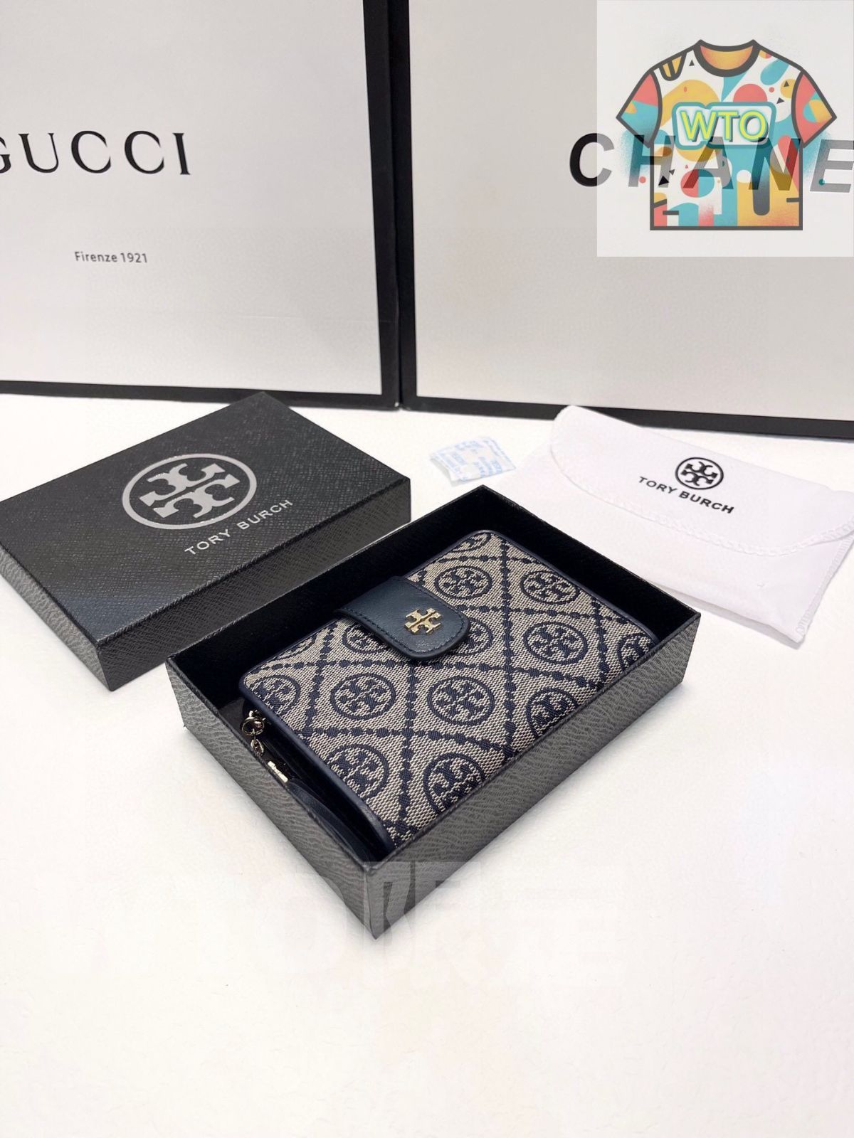 Tory Burch 湯麗柏琦 財布 クレジットカードスロット収納紙幣と手形 両用カードバッグ財布 小銭入れカードバッグ三つ折り短冊財布 WT 0輸入
