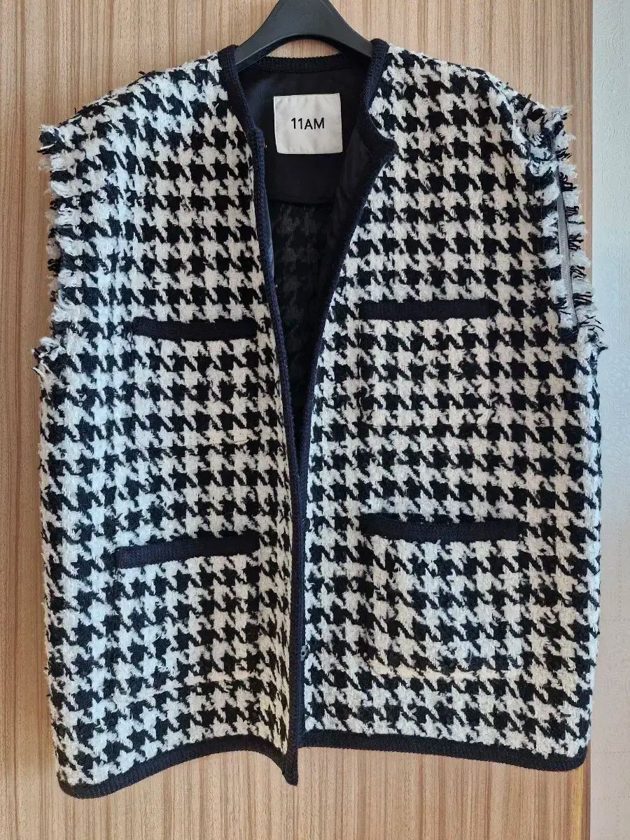 11AM ハウンドトゥース チェック 製作 ツイード ベスト