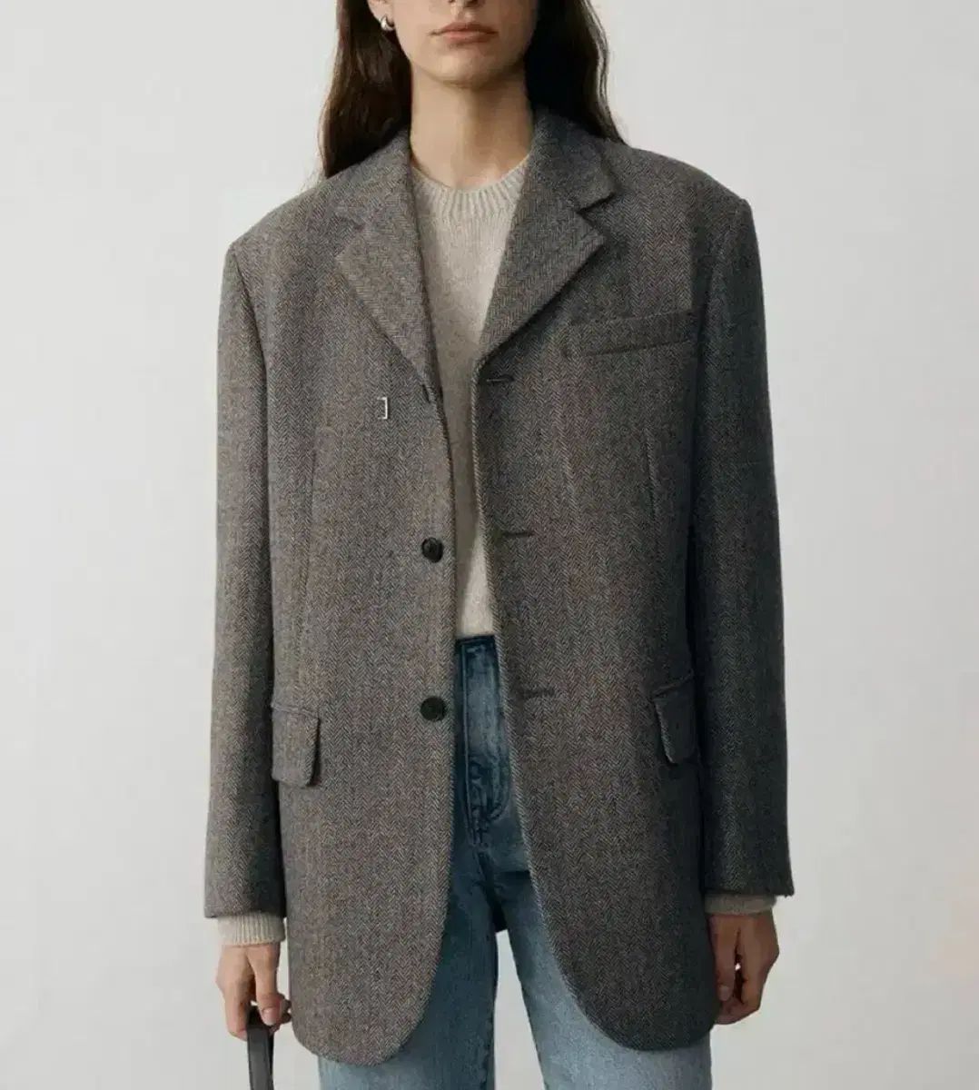 ダンスト dunst ヘリンボーン ウールジャケット ウールブレーザー xs