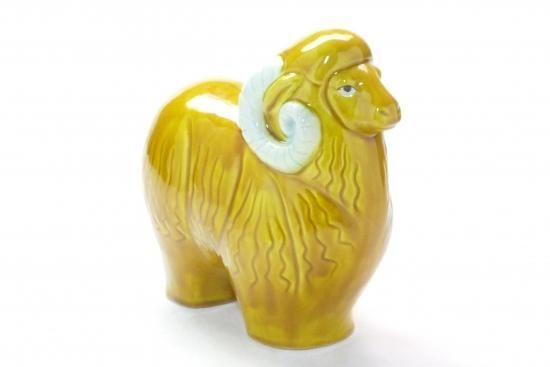 メーカー直送 九谷焼 干支 置物 インテリア 未 やまぶき色