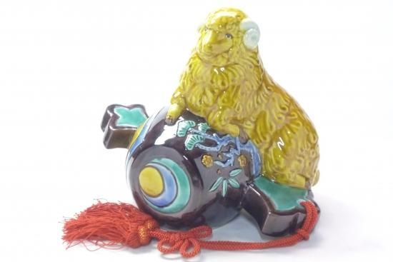 メーカー直送 九谷焼 干支 置物 インテリア 未 小槌