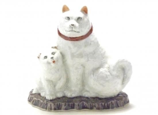 メーカー直送 九谷焼 干支 置物 インテリア 親子白イヌ