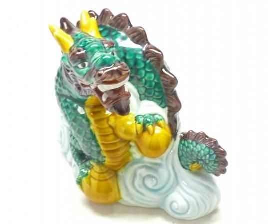 メーカー直送 九谷焼 干支置物 インテリア 昇竜 交趾 7号