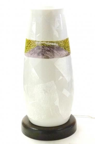 メーカー直送 九谷焼 ランプシェード 白銀彩桜島 インテリア Kutani Hyakkaen lamp shade