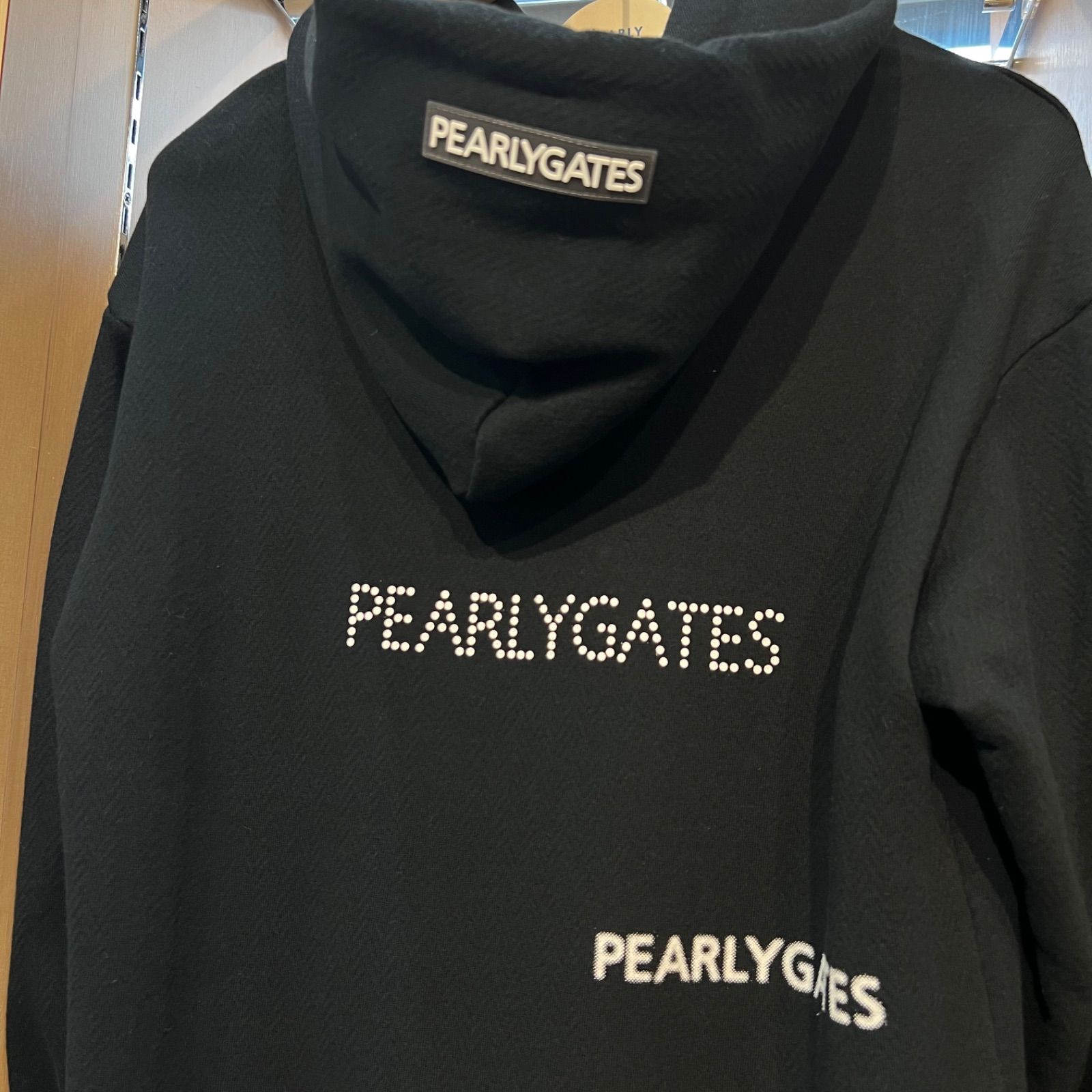 ジグザグ裏毛ジャガードスウェットフーディワンピース サイズ１