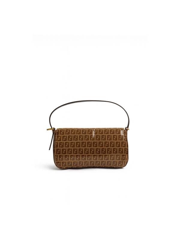 FENDI フェンディ ズッキーノ マンマバゲット コーティングキャンバス ベージュ ショルダーバッグ B08836