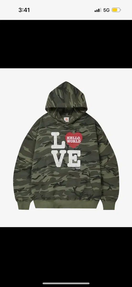 MIM THE WARDROBE ミムザワードローブ HELLO WORLD love フードTシャツ_カモフラ