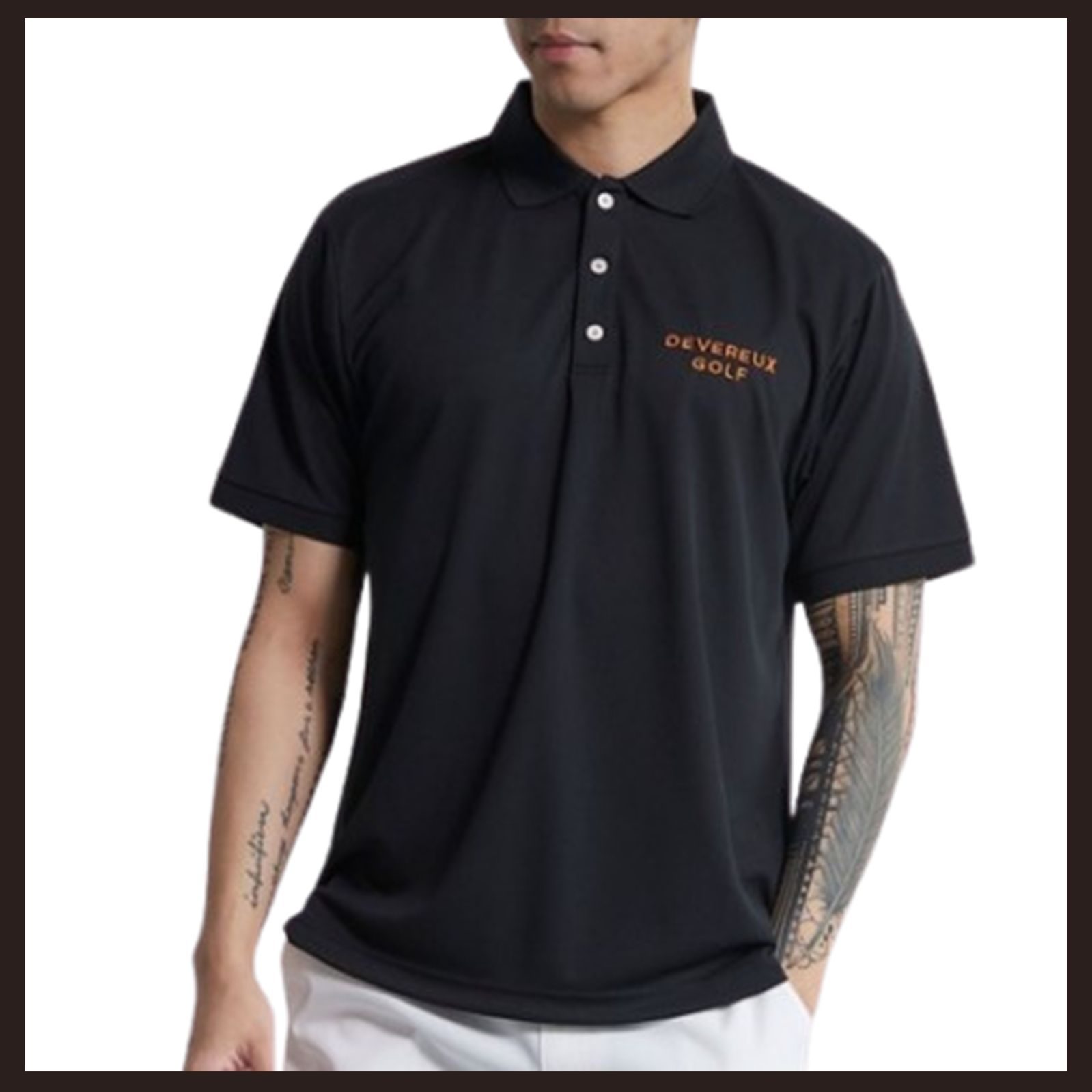 DEVEREUX GOLF デヴァローゴルフ シグネチャー ポロシャツ M ブラック