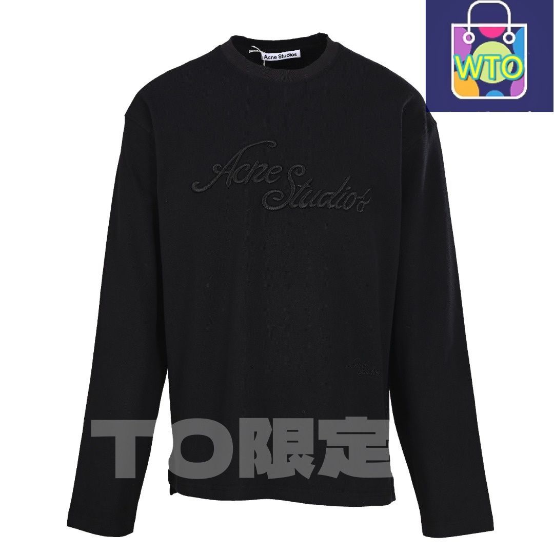 今日 Acne Studios アクネスタジオ レターエンブロイダリーロングスリーブTシャツ コットンピグメント素材 スウェットシャツ アウター 秋冬トップス