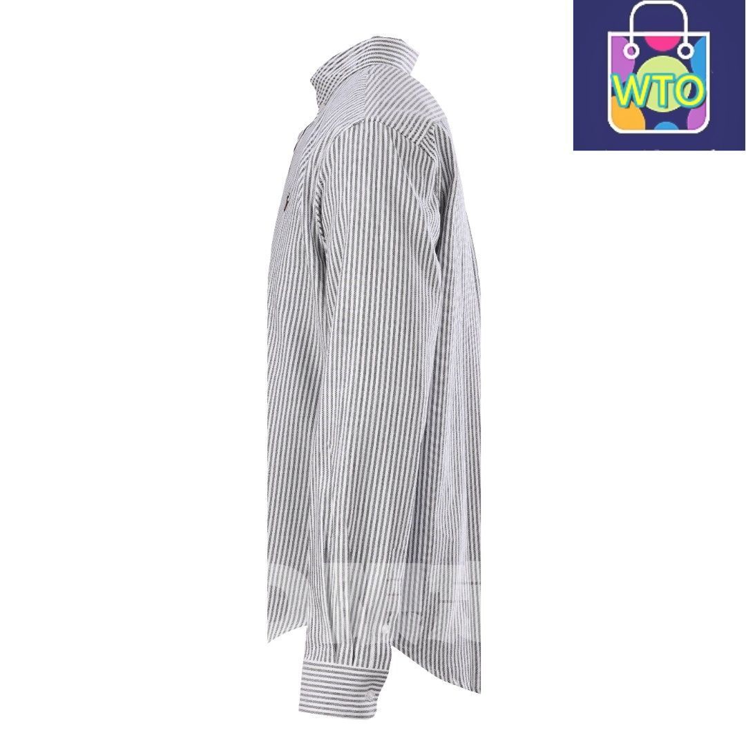 今日 Ralph Lauren ラルフローレン オックスフォードストライプロングスリーブシャツ ロゴエンブロイダリー付き スウェットシャツ アウター 秋冬トップス