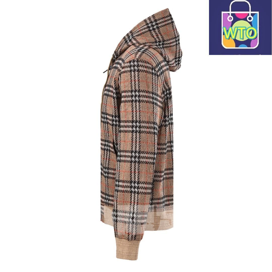 今日 Burberry バーバリー チェック柄ニットパーカーシリーズ 混紡素材&浮雕風格紋柄 スウェットシャツ アウター 秋冬トップス