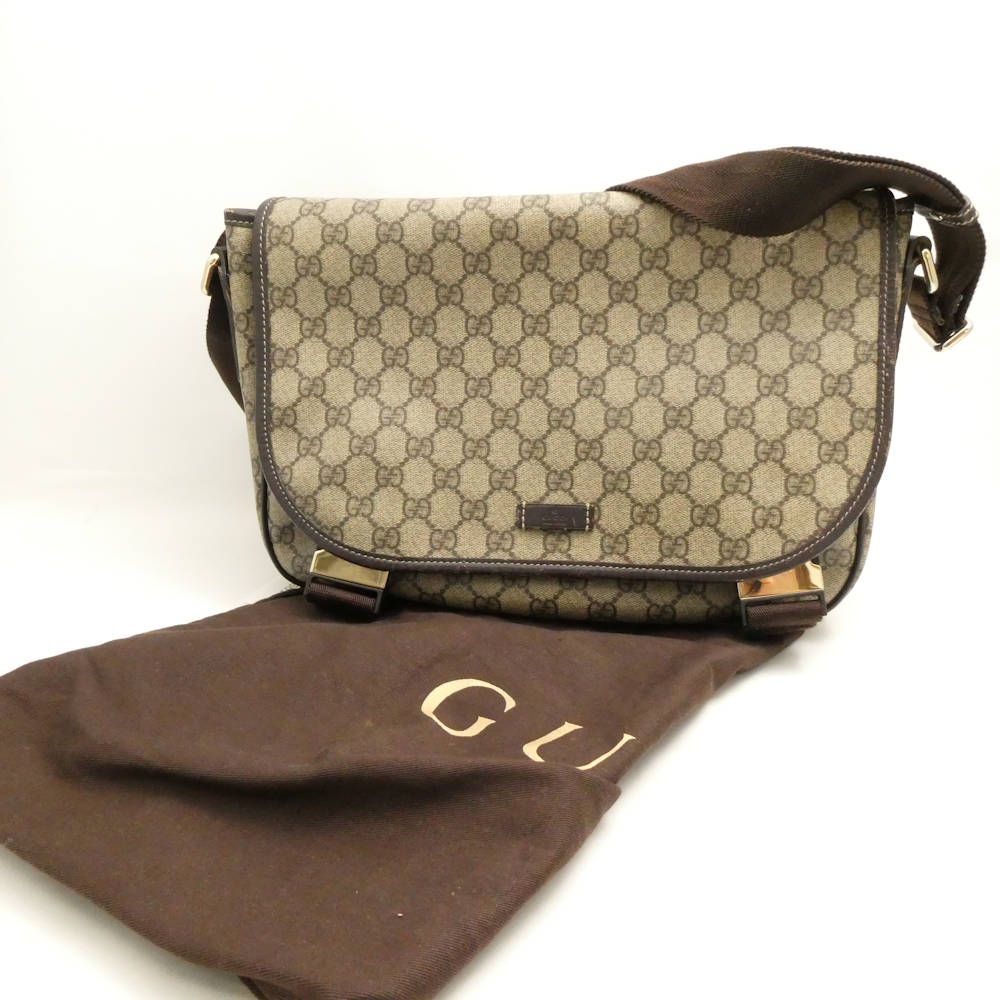 GUCCI グッチ 201732 GGスプリーム ショルダーバッグ PVC 塩化ビニール メッセンジャー AC1661W1