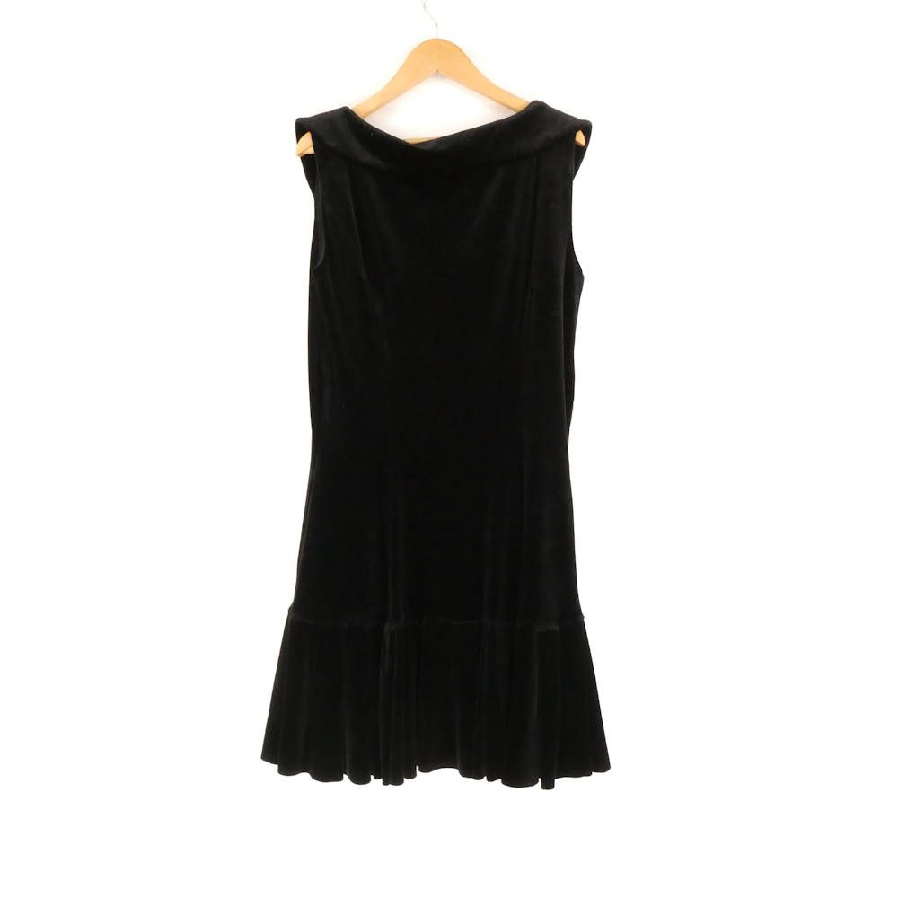 VELOUR NOIR by FOXEY YORK フォクシー 29387 ワンピース 38 S トリアセテート 他 ノースリーブ ベロア ひざ丈 レディース