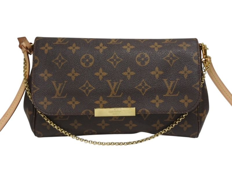 LOUIS VUITTON ルイヴィトン モノグラム フェイボリットPM ショルダーバッグ M40717 ブラウン ゴールド金具 4b008537
