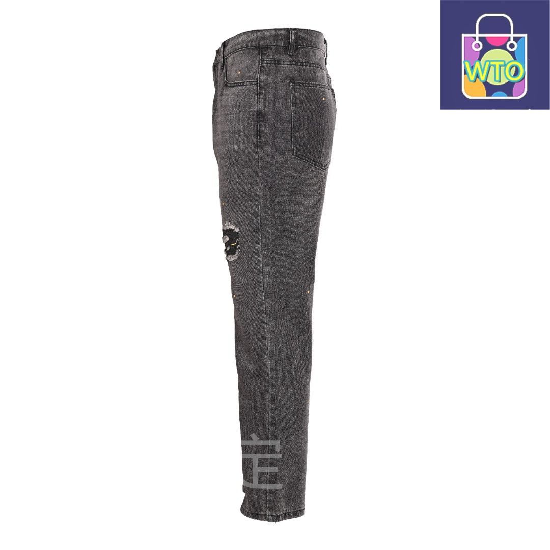 今日 Drew House ドリューハウス スマイル破洞ジーンズ 手作りデストロイド