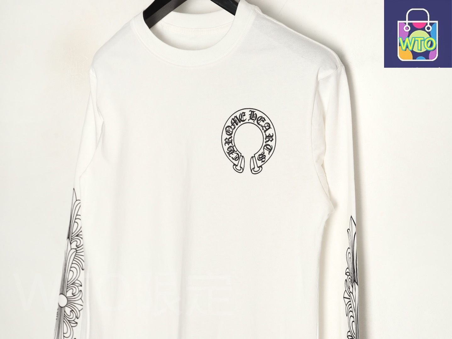 クロムハーツ 背面サンスクリットプリントロングスリーブTシャツ