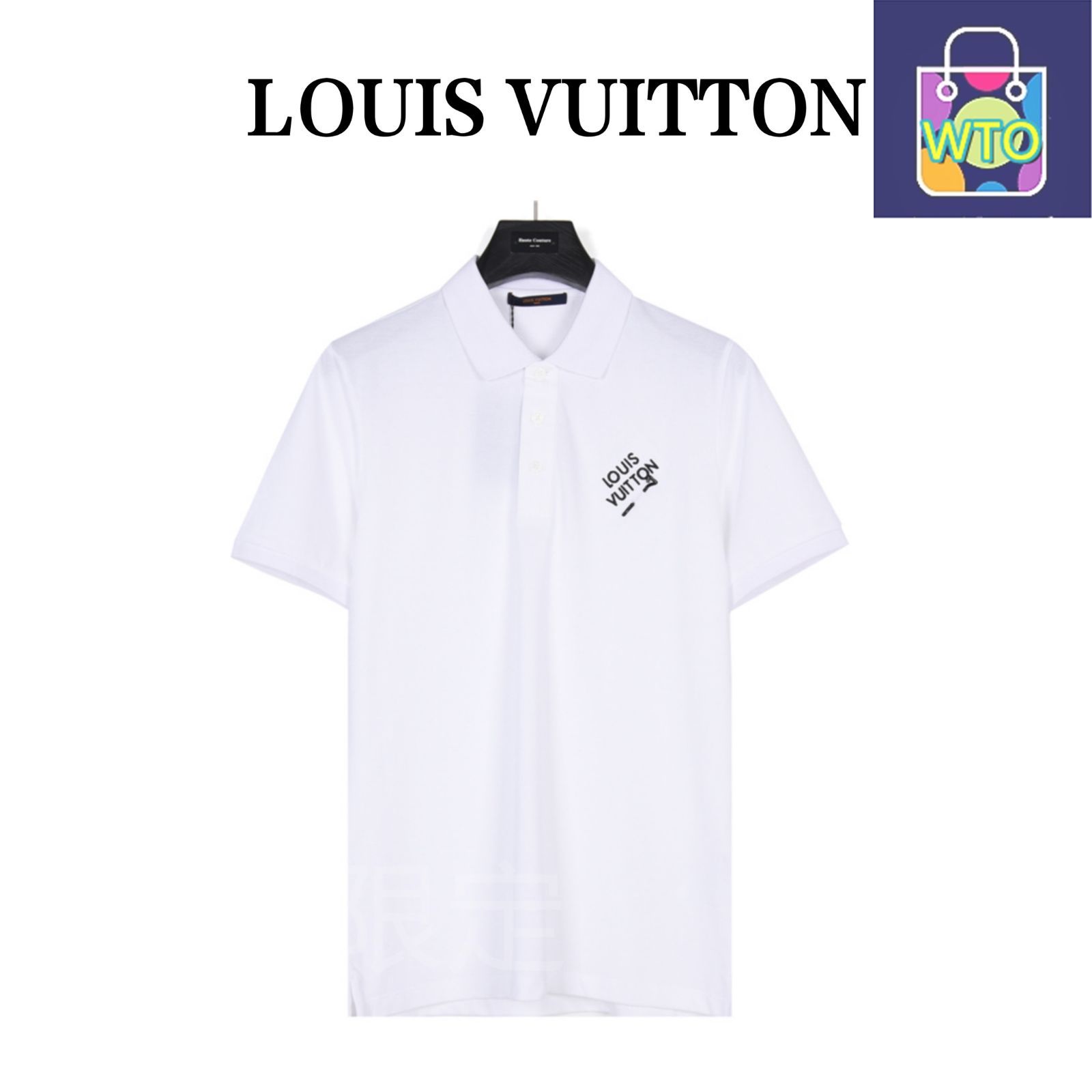 今日 Louis Vuitton ルイヴィトン 胸ブローチポロシャツ 通気性の良いピケコットン素材