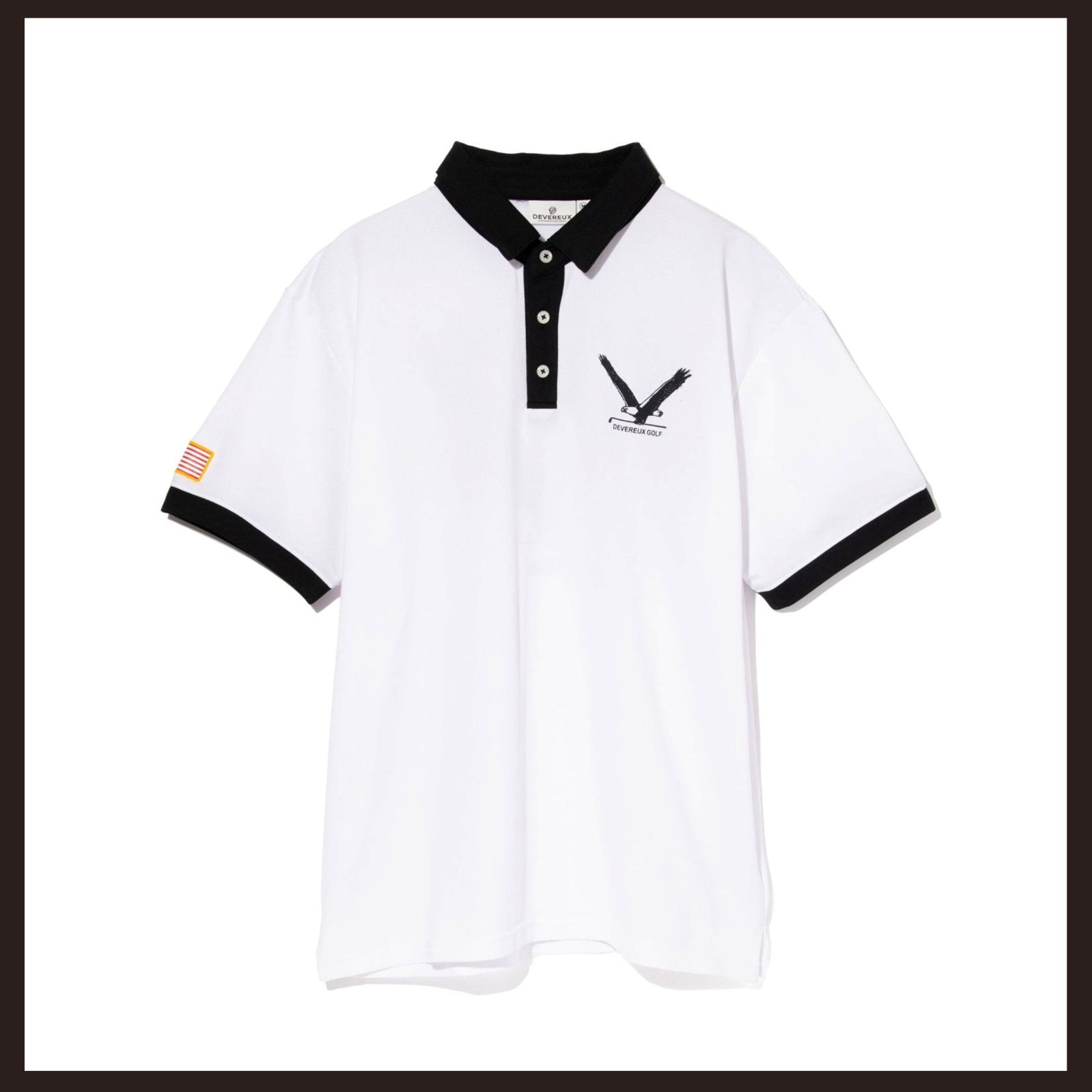 DEVEREUX GOLF デヴァローゴルフ PF Eagle ポロシャツ L ホワイト