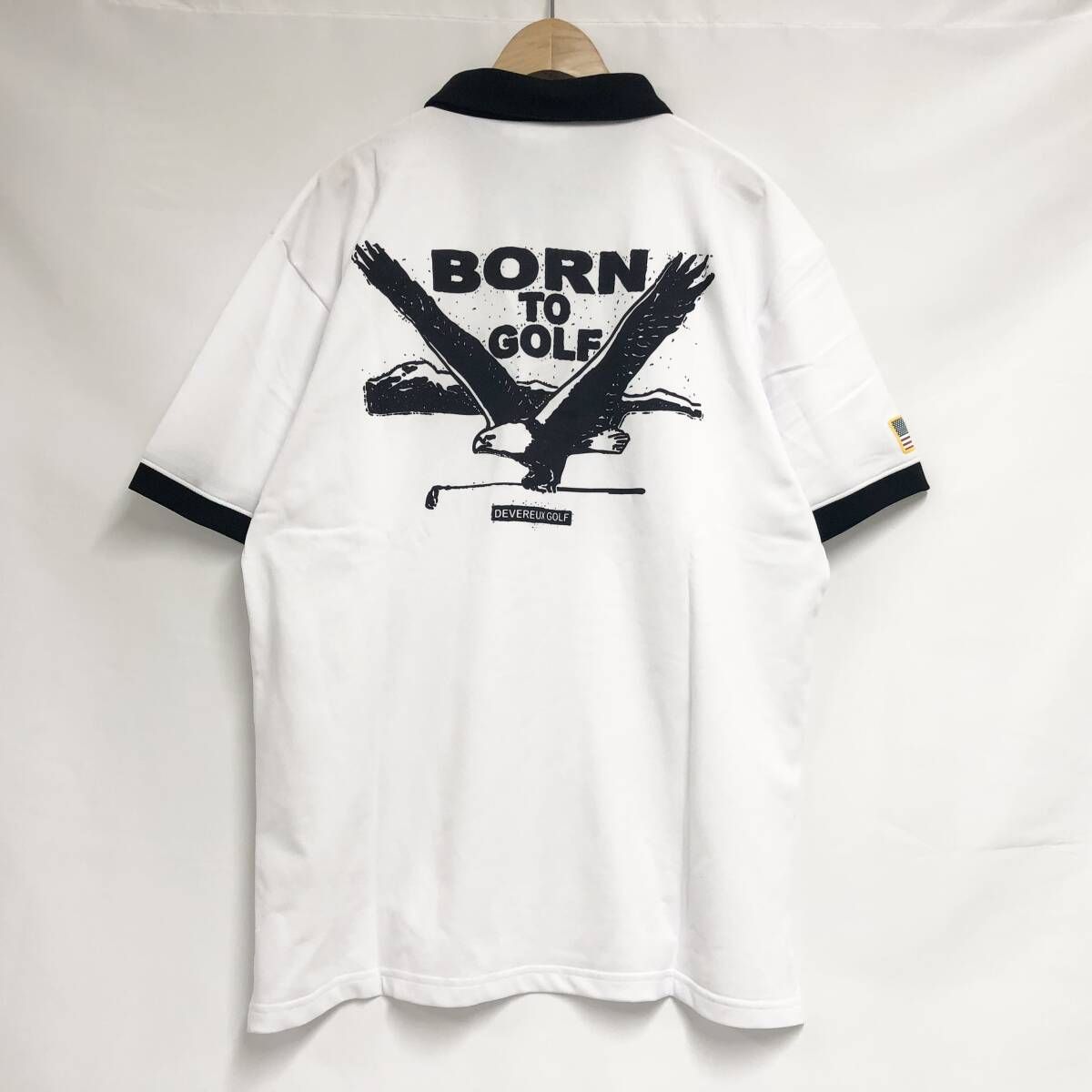 ○★新品未使用　DEVEREUX GOLF　PF Eagle ポロシャツ　M　白 新品 未使用 DEVEREUX GOLF（デヴァローゴルフ） PF Eagle ポロシャツ