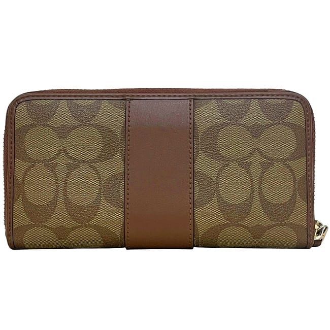 コーチ ラウンドファスナー 長財布 ブラウン シグネチャー F54630 財布