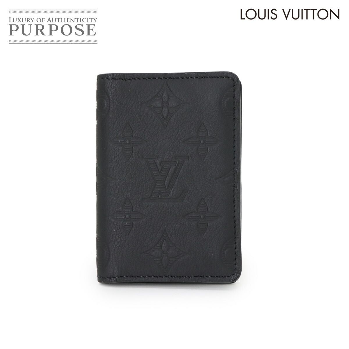 ルイ ヴィトン LOUIS VUITTON モノグラム シャドウ オーガナイザー ドゥ ポッシュ カードケース レザー ブラック M62899 90300469