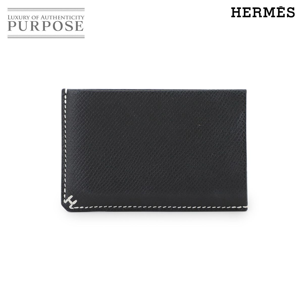 エルメス HERMES Hセリエ カードケース 名刺入れ エプソン ブラック W刻印 H Sellier Card Case 90300613