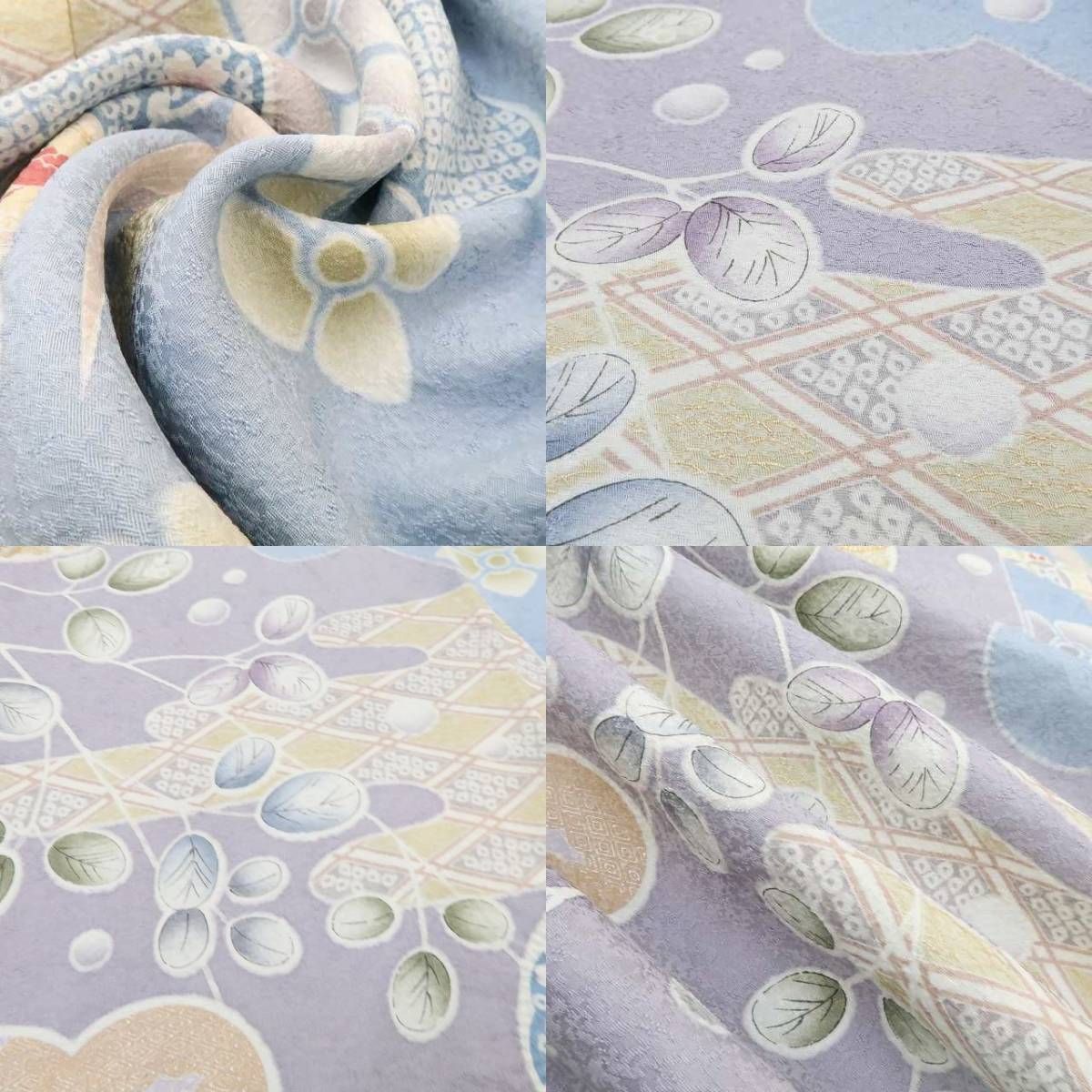 未着用 正絹 着物 絞り トール“お日様のような温か味に花や雪輪”訪問着S-50 未着用 正絹 着物 絞り トール“お日様のような温か味に花や雪輪”